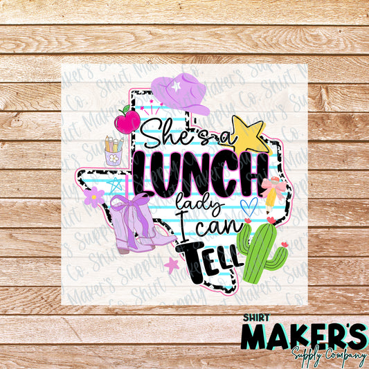 She's Lunch Lady DTF Transfer - or- Hat Patch, Acrylic, Magnet, or Keychain