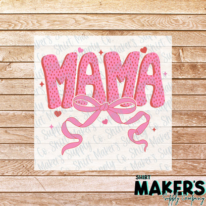 Mama Bow Valentine's Day DTF Transfer - or- Hat Patch, Acrylic, Magnet, or Keychain
