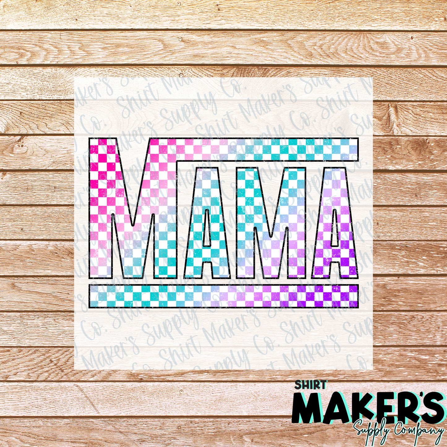 Mama Checkered Colorful Mother's Day DTF or Sublimation Transfer