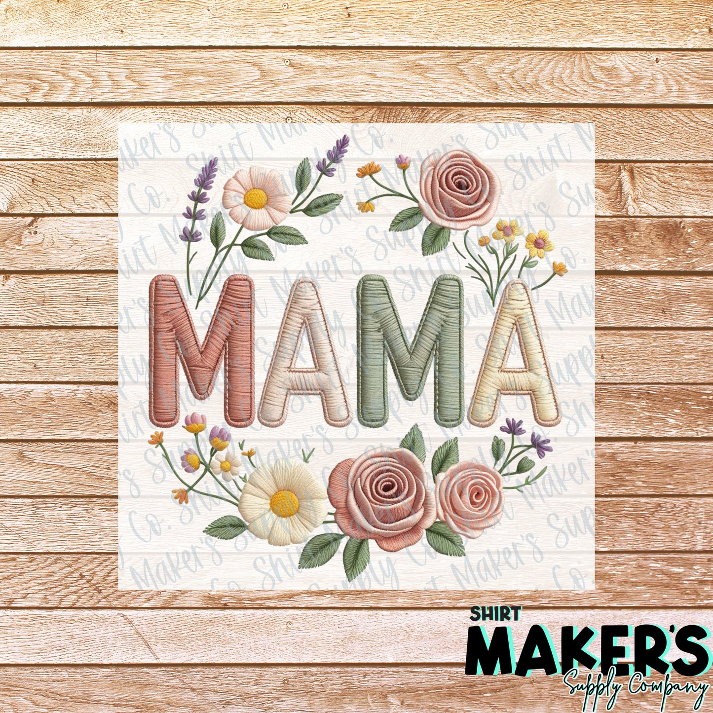Mama Embroidered Mother's Day DTF or Sublimation Transfer