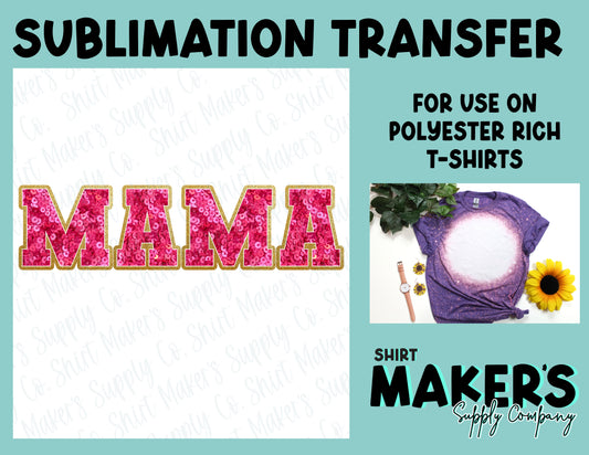 Mama Faux Sequin Valentine's Day Sublimation Transfer