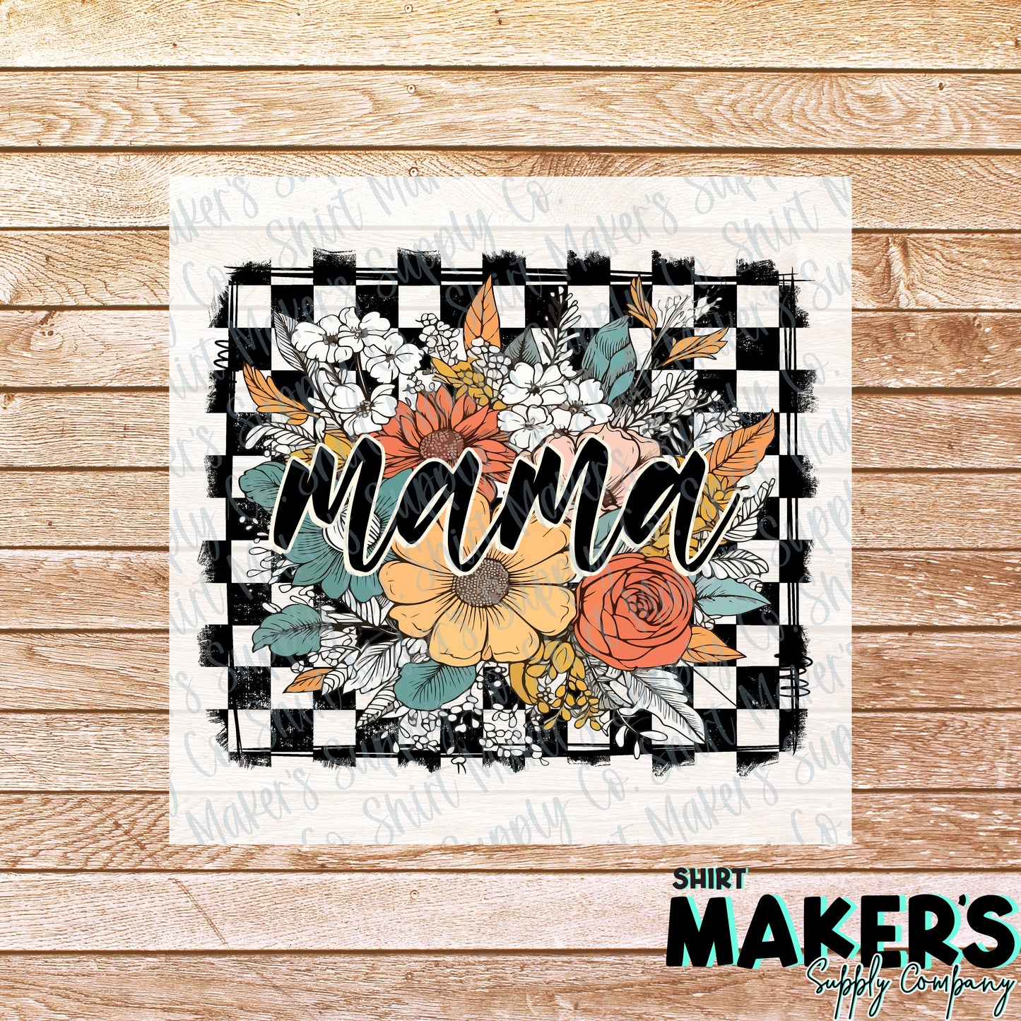 Mama Checkered Mother's Day DTF or Sublimation Transfer