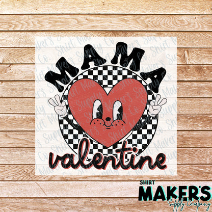 Mama Valentine's Day DTF Transfer - or- Hat Patch, Acrylic, Magnet, or Keychain