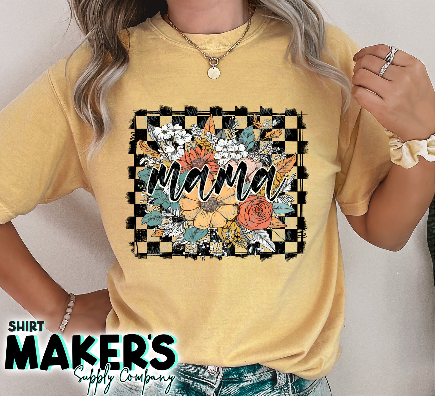 Mama Checkered Mother's Day DTF or Sublimation Transfer