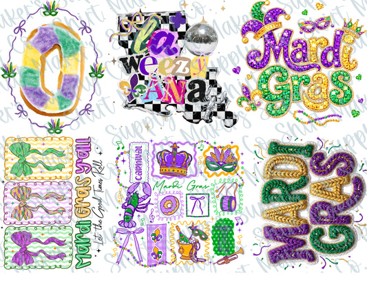 Mardi Gras 2026 DTF Gang Sheet