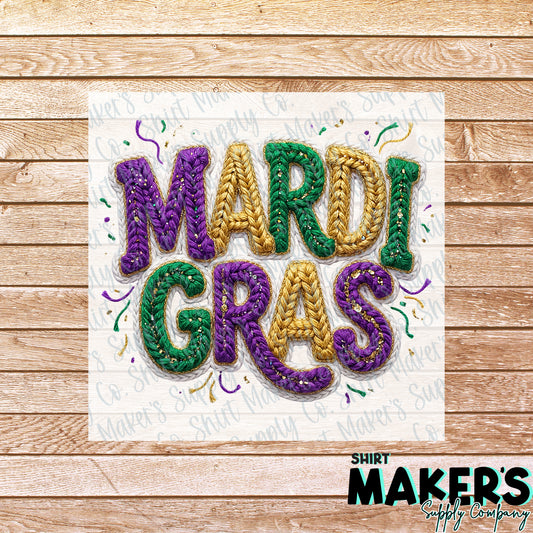 Mardi Gras Yarn Season DTF, UV-DTF, or Sublimation Transfer