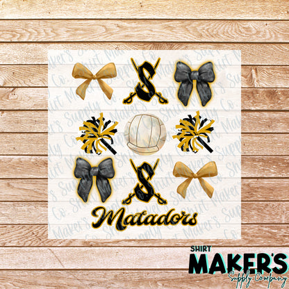 Matador Volleyball Coquette DTF Transfer - or- Hat Patch, Acrylic, Magnet, or Keychain