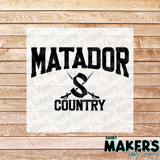 Matador Country Black DTF Transfer - or- Hat Patch, Acrylic, Magnet, or Keychain