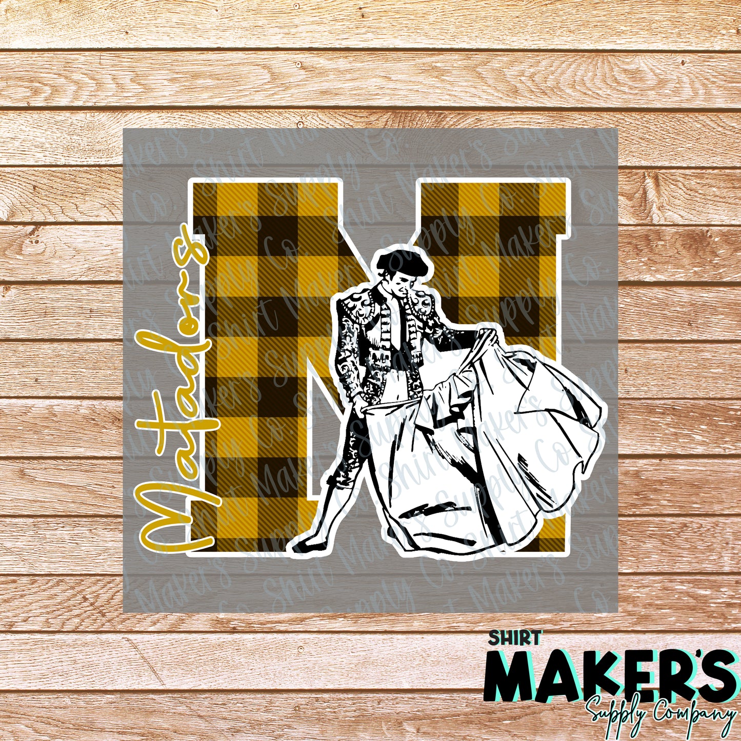Matadors M Plaid DTF Transfer - or- Hat Patch, Acrylic, Magnet, or Keychain