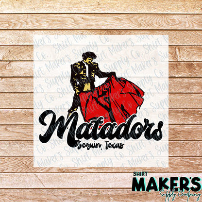 Seguin Matadors Cape DTF Transfer - or- Hat Patch, Acrylic, Magnet, or Keychain