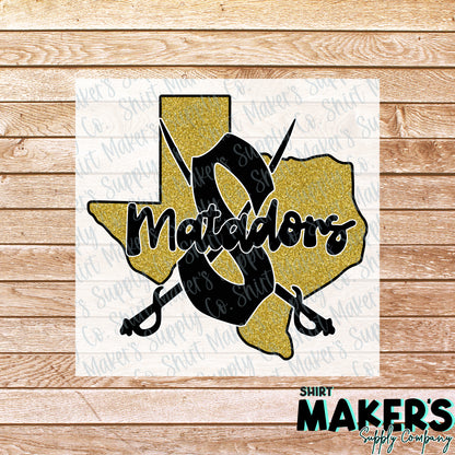 Seguin Matadors Texas DTF or UV-DTF Transfer - or- Hat Patch, Acrylic, Magnet, or Keychain