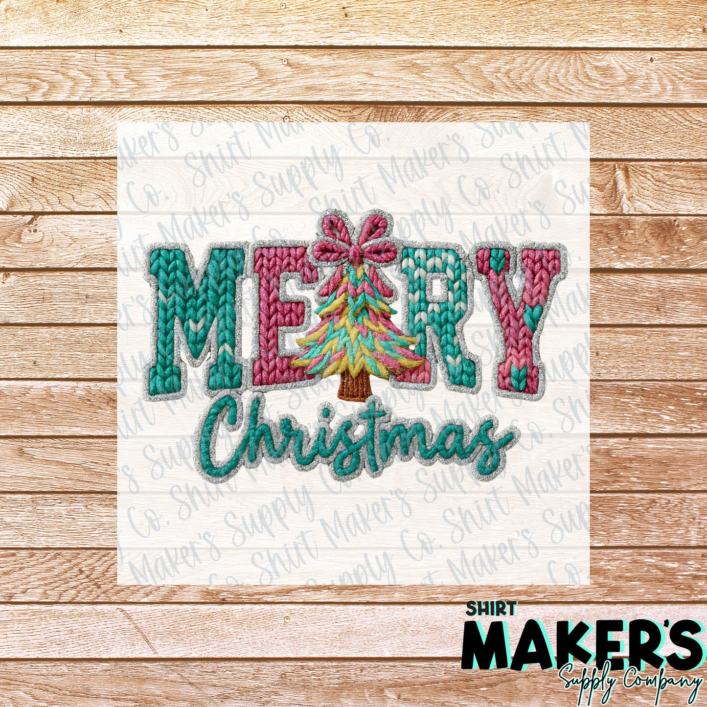 Merry Christmas Yarn DTF or Sublimation Transfer