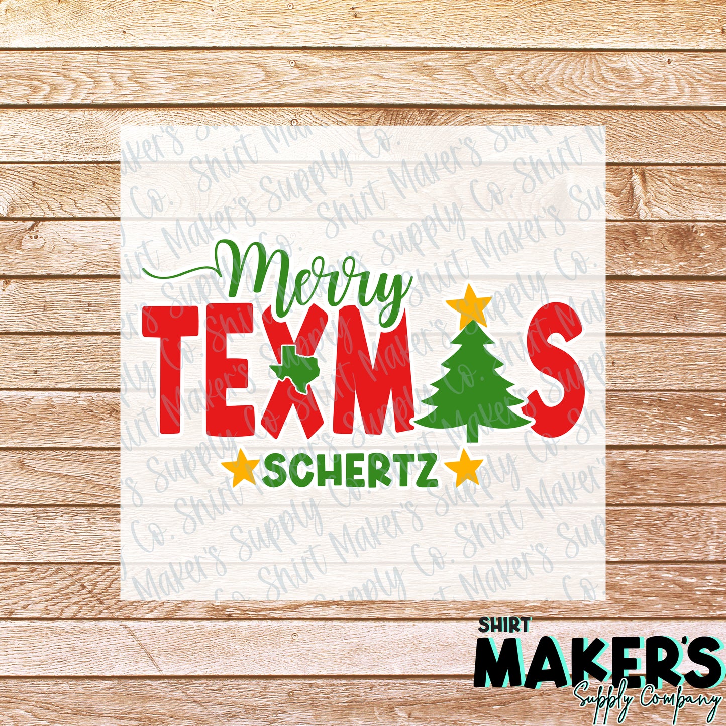 Merry Texmas Christmas Schertz, Texas DTF or Sublimation Transfer