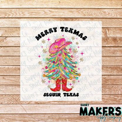 Merry Texmas Seguin DTF Transfer - or- Hat Patch, Acrylic, Magnet, or Keychain