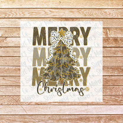 Merry Christmas Camo Tree #2 DTF Transfer - or- Hat Patch, Acrylic, Magnet, or Keychain