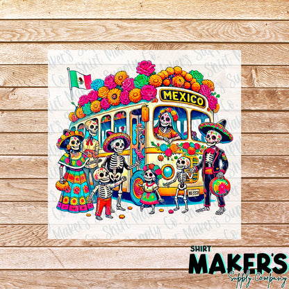 Mexico Dia De Los Muertos Day of the Dead DTF Transfer - or- Hat Patch, Acrylic, Magnet, or Keychain