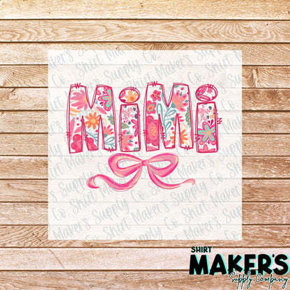 Mimi Bow Mother's Day DTF Transfer - or- Hat Patch, Acrylic, Magnet, or Keychain