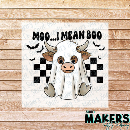 Moo I Mean Boo DTF Transfer - or- Hat Patch, Acrylic, Magnet, or Keychain