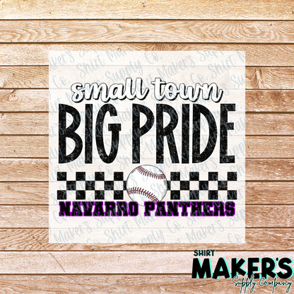 Navarro Panthers Baseball Small Town DTF Transfer - or- Hat Patch, Acrylic, Magnet, or Keychain