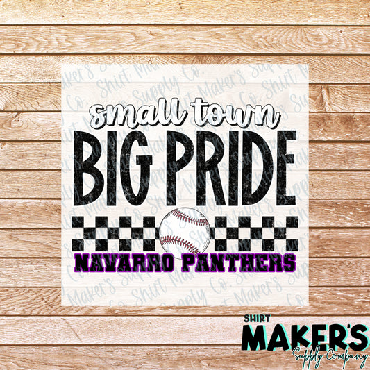 Navarro Panthers Baseball Small Town DTF or Sublimation Transfer