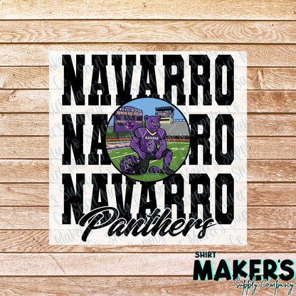 Navarro Panthers Stacked DTF Transfer - or- Hat Patch, Acrylic, Magnet, or Keychain