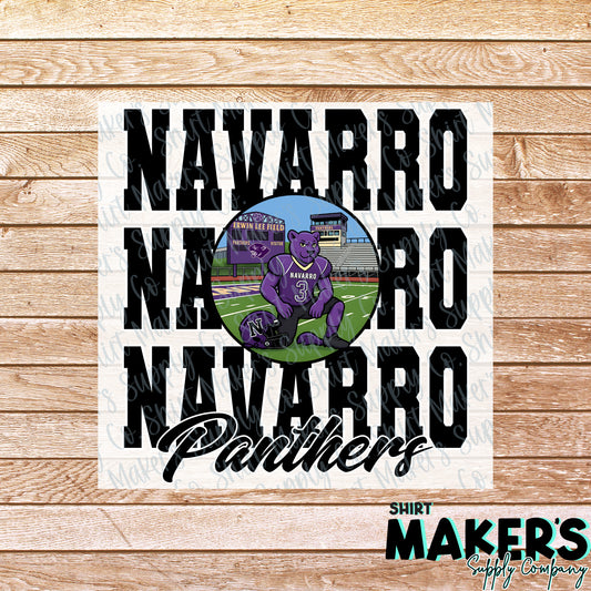 Navarro Panthers Stacked DTF or Sublimation Transfer