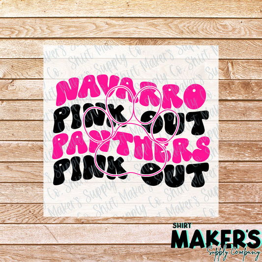 Navarro Panthers Pink Out DTF or Sublimation Transfer