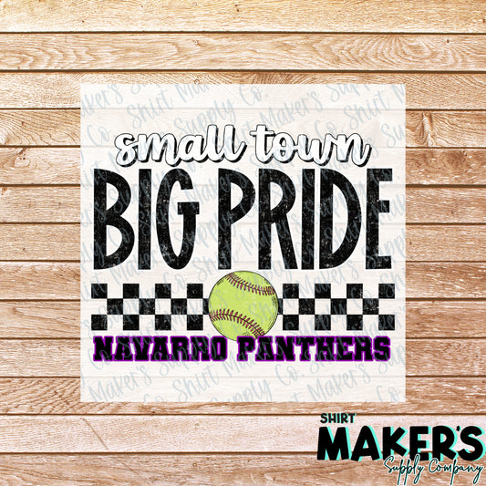 Navarro Panthers Softball Small Town DTF or UV-DTF Transfer - or- Hat Patch, Acrylic, Magnet, or Keychain