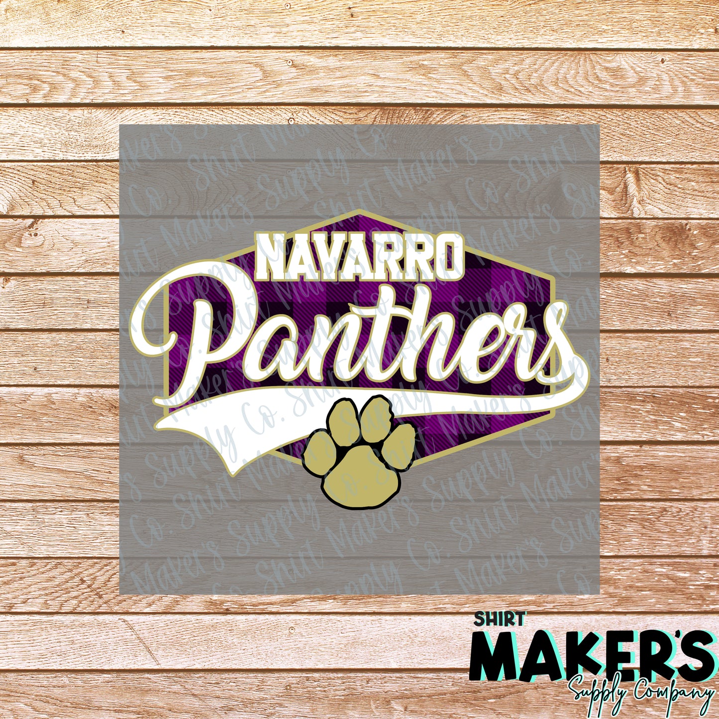Navarro Panthers Plaid DTF Transfer - or- Hat Patch, Acrylic, Magnet, or Keychain