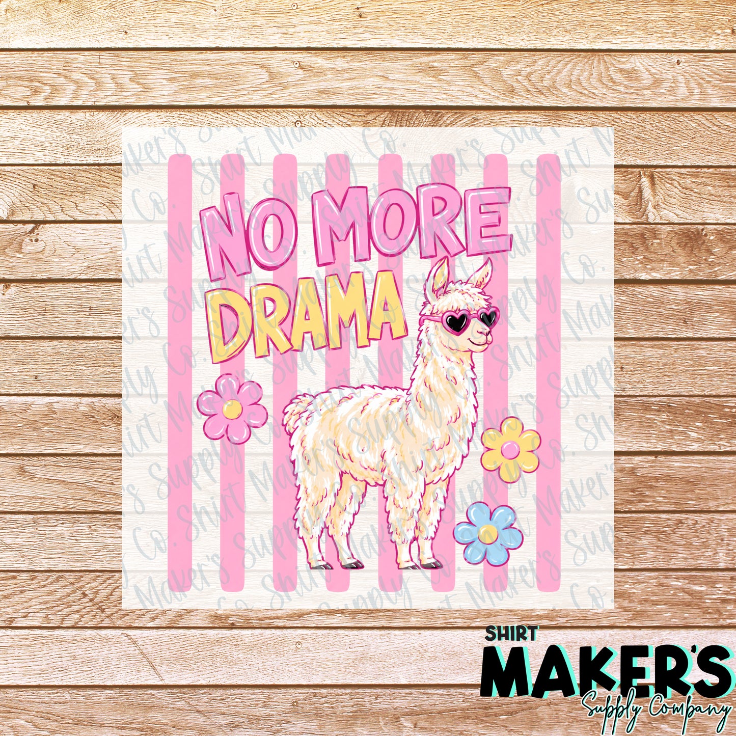 No More Drama Llama DTF or UV-DTF Transfer - or- Hat Patch, Acrylic, Magnet, or Keychain