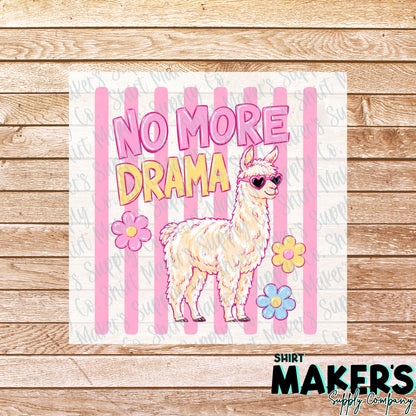 No More Drama Llama DTF or UV-DTF Transfer - or- Hat Patch, Acrylic, Magnet, or Keychain