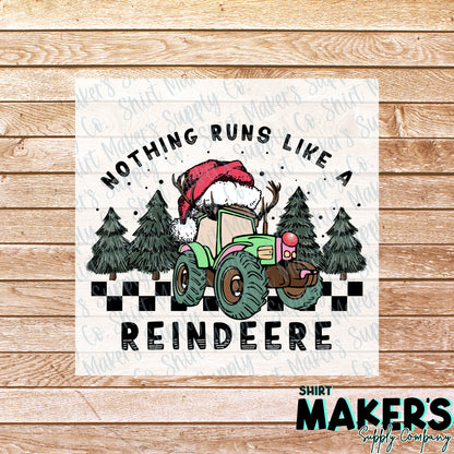 Nothin' Runs like a Reindeere Christmas DTF Transfer - or- Hat Patch, Acrylic, Magnet, or Keychain