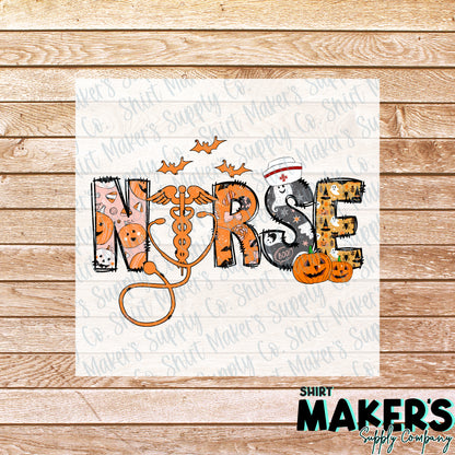Nurse Halloween DTF Transfer - or- Hat Patch, Acrylic, Magnet, or Keychain