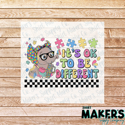 It's Okay to be Different Autism Awareness DTF Transfer - or- Hat Patch, Acrylic, Magnet, or Keychain