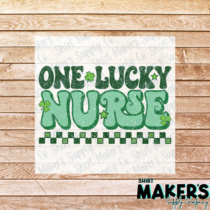 One Lucky Nurse St. Patrick's Day DTF Transfer - or- Hat Patch, Acrylic, Magnet, or Keychain