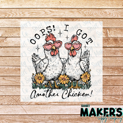 Oops Another Chicken DTF Transfer - or- Hat Patch, Acrylic, Magnet, or Keychain