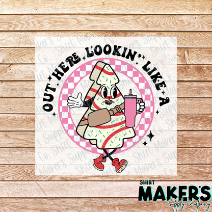Out Here Lookin' Like a Snack Christmas DTF Transfer - or- Hat Patch, Acrylic, Magnet, or Keychain