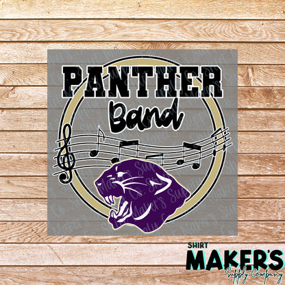 Panther Band DTF Transfer - or- Hat Patch, Acrylic, Magnet, or Keychain