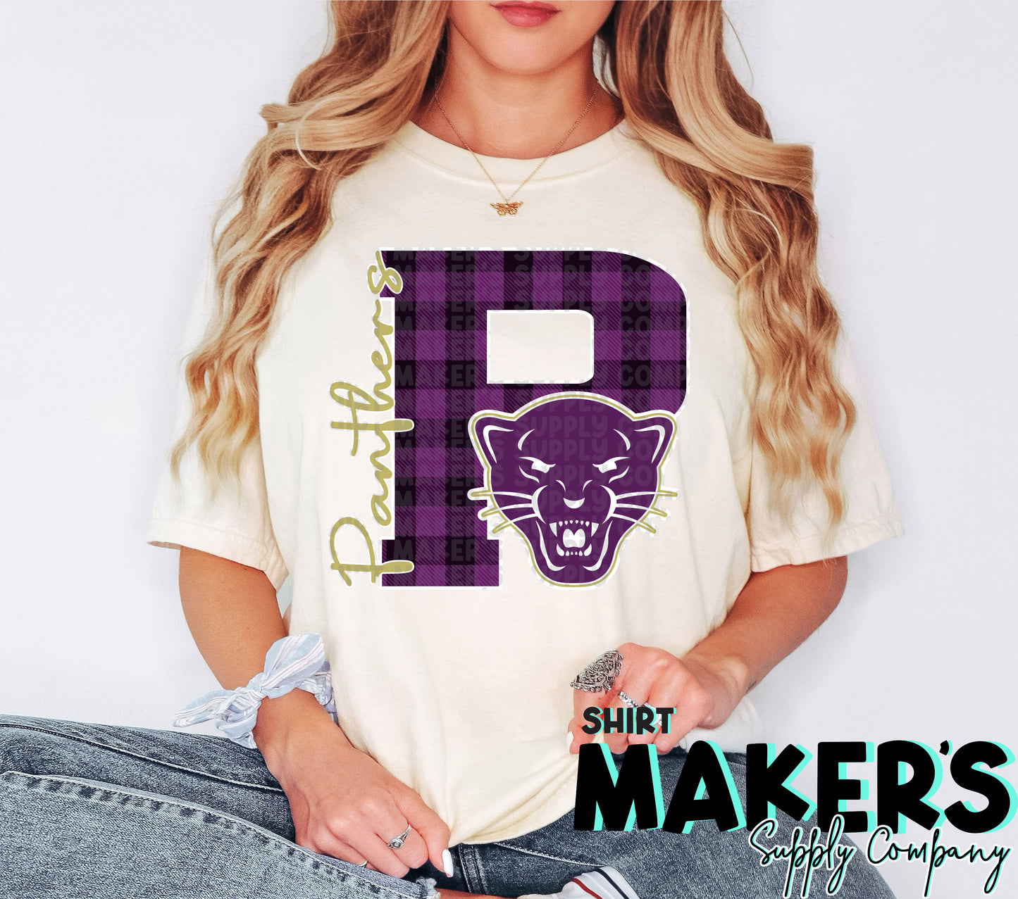Panthers Plaid P T-Shirt