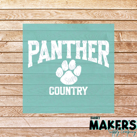 Panther Country White DTF Transfer - or- Hat Patch, Acrylic, Magnet, or Keychain