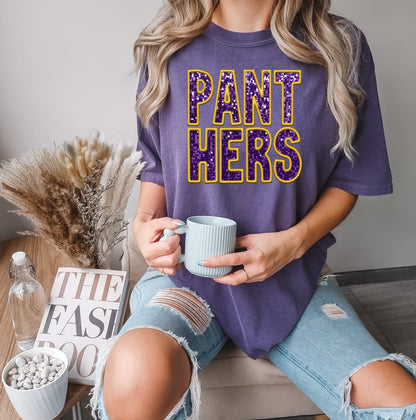 Panthers Faux Embroidery T-Shirt