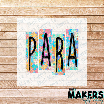 Para Floral DTF Transfer - or- Hat Patch, Acrylic, Magnet, or Keychain