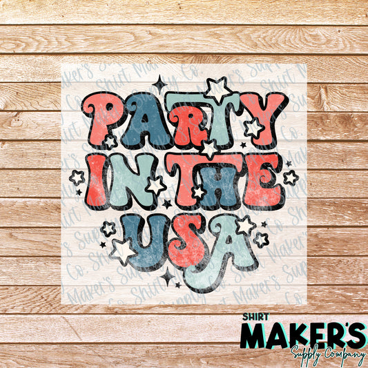 Party in the USA DTF or Sublimation Transfer