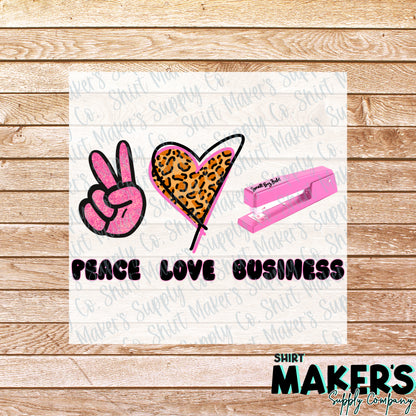 Peace Love Business SMSC Exclusive DTF Transfer - or- Hat Patch, Acrylic, Magnet, or Keychain