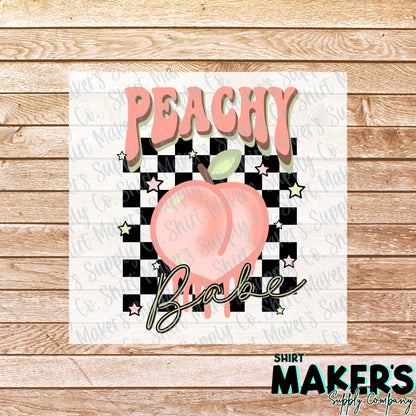 Peachy Babe DTF Transfer - or- Hat Patch, Acrylic, Magnet, or Keychain