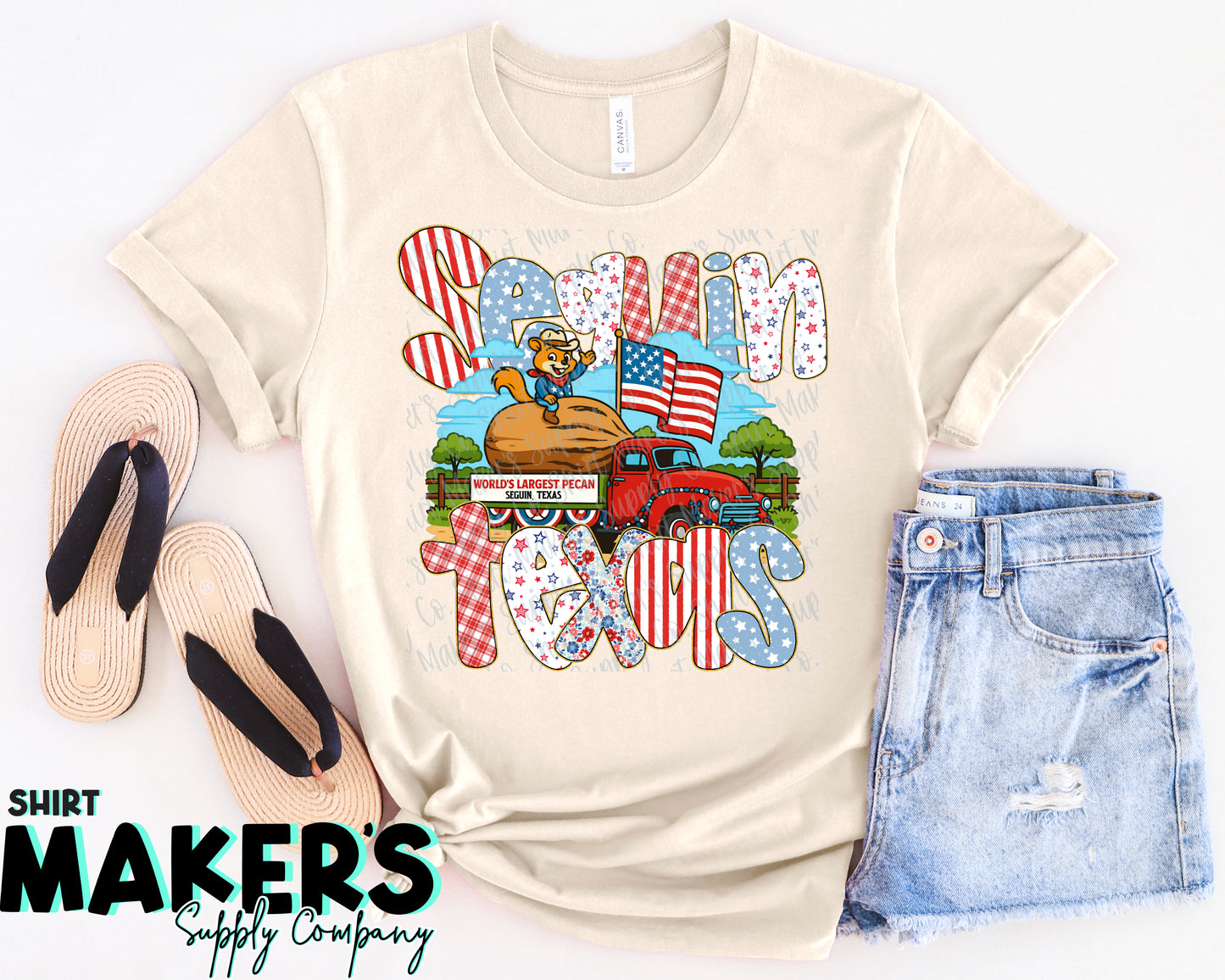 BELLA + CANVAS Seguin Pecan 4th of July T-Shirt