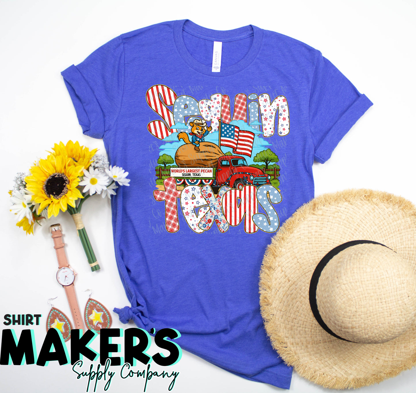 BELLA + CANVAS Seguin Pecan 4th of July T-Shirt