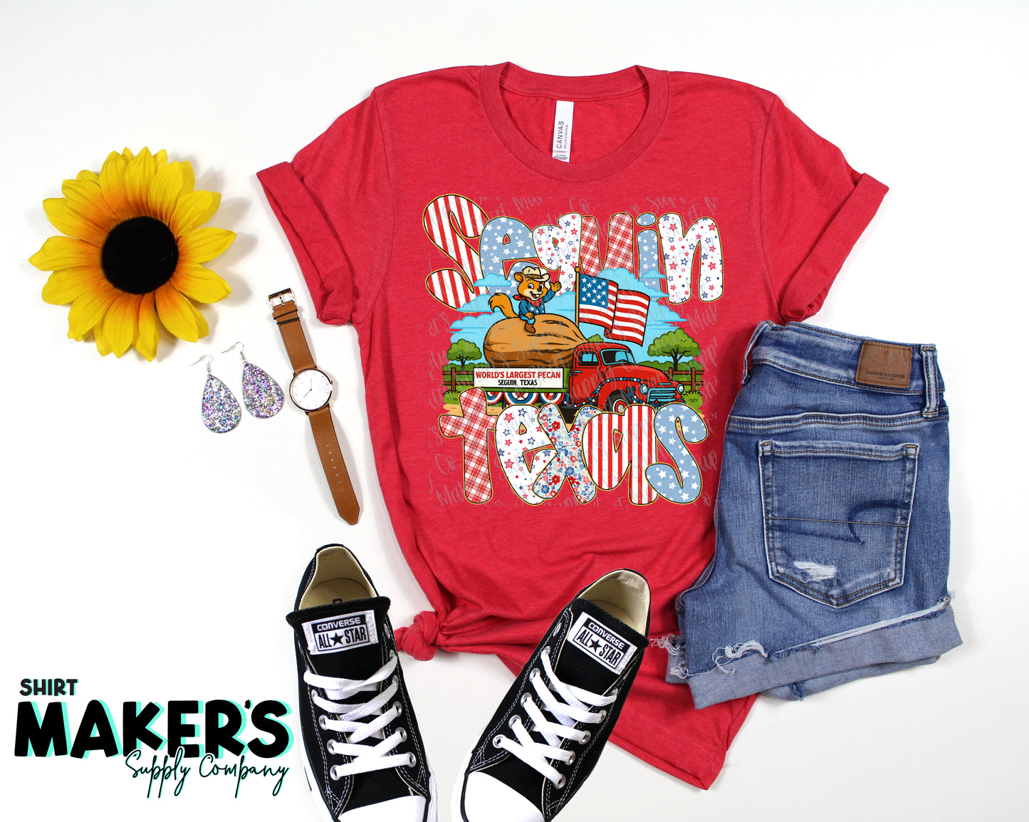 BELLA + CANVAS Seguin Pecan 4th of July T-Shirt