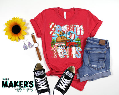 BELLA + CANVAS Seguin Pecan 4th of July T-Shirt