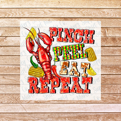 Pinch Peel Eat Repeat DTF Transfer - or- Hat Patch, Acrylic, Magnet, or Keychain
